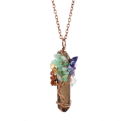 Streetwear Leaf Natural Stone Pendant Necklace In Bulk