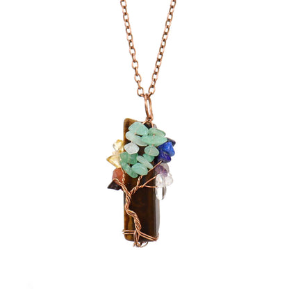 Streetwear Leaf Natural Stone Pendant Necklace In Bulk