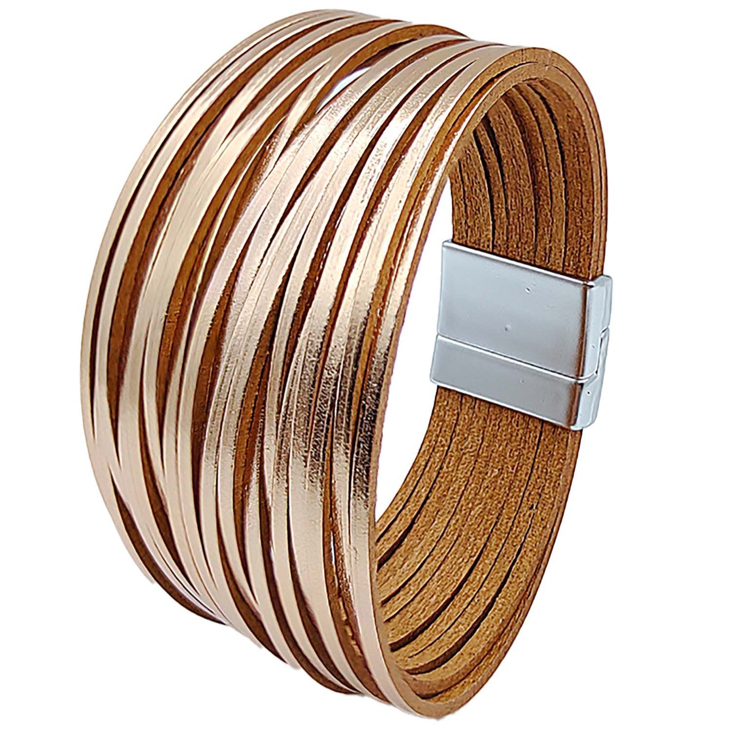 Simple Style Color Block Pu Leather Patchwork Women's Bangle