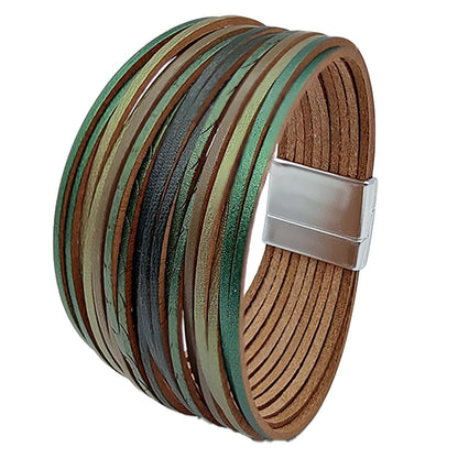 Simple Style Color Block Pu Leather Patchwork Women's Bangle