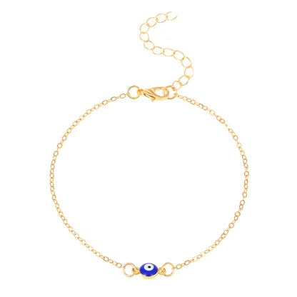 Fashion Devil's Eye Alloy Diamond Artificial Gemstones Women's Anklet