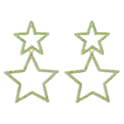 Wholesale Jewelry 1 Pair Elegant Star Alloy Rhinestones Earrings