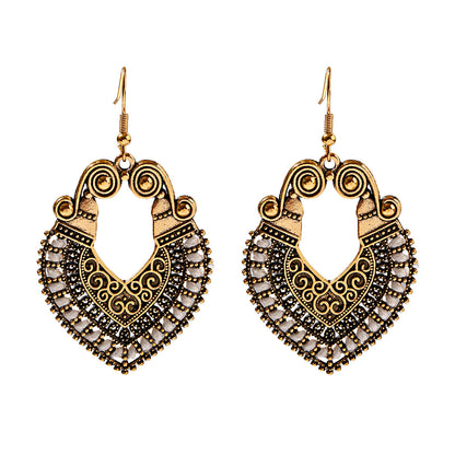 1 Pair Casual Retro Round Braid Hollow Out Alloy Drop Earrings