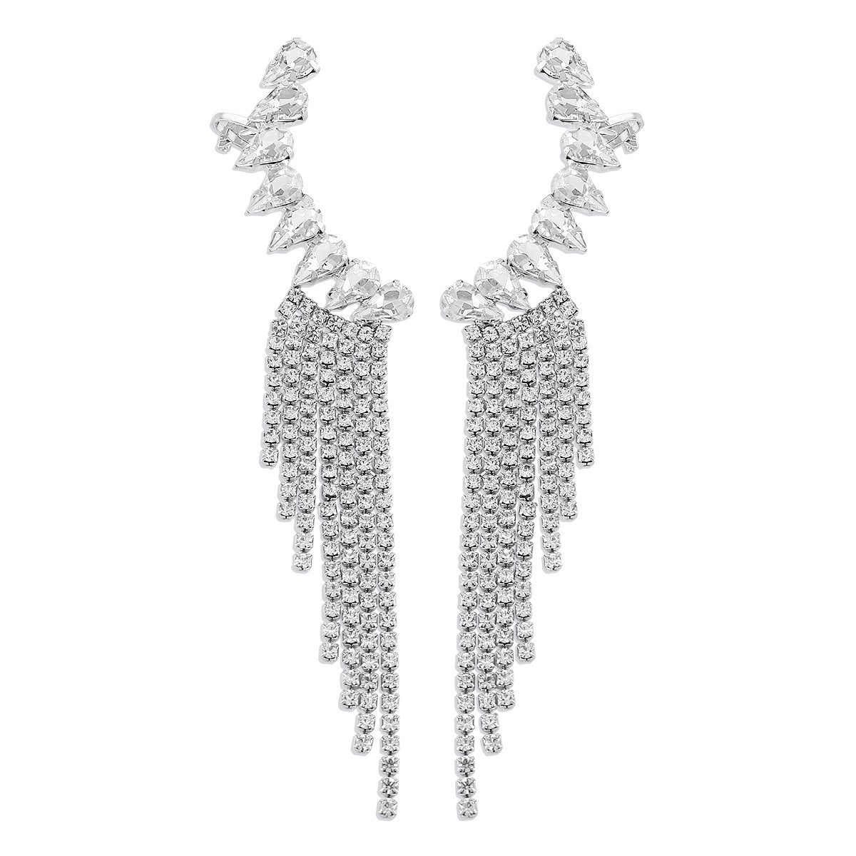 Elegant Lady Geometric Alloy Tassel Plating Inlay Rhinestones Women's Drop Earrings