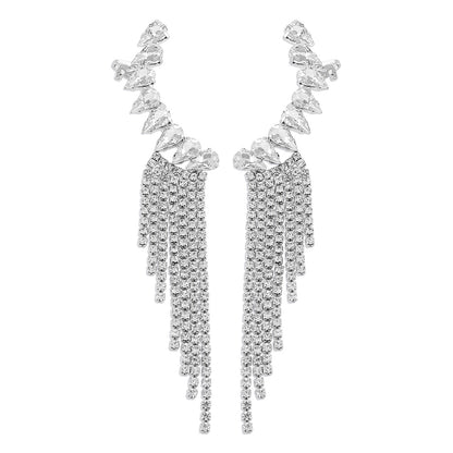 Elegant Lady Geometric Alloy Tassel Plating Inlay Rhinestones Women's Drop Earrings