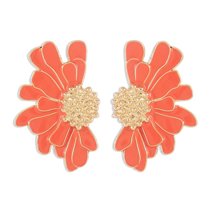 1 Pair Sweet Flower Plating Alloy Ear Studs