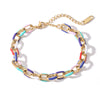 Hip-hop Commute Colorful Titanium Steel Enamel Plating 18k Gold Plated Bracelets