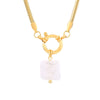 Elegant Retro Square Star Stainless Steel Imitation Pearl Plating 18k Gold Plated Pendant Necklace