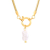 Elegant Retro Square Star Stainless Steel Imitation Pearl Plating 18k Gold Plated Pendant Necklace