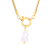 Elegant Retro Square Star Stainless Steel Imitation Pearl Plating 18k Gold Plated Pendant Necklace