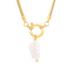 Elegant Retro Square Star Stainless Steel Imitation Pearl Plating 18k Gold Plated Pendant Necklace