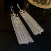 Fashion Geometric Copper Tassel Artificial Pearls Drop Earrings 1 Pair