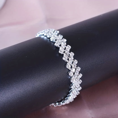 Wholesale Jewelry Beach Solid Color Alloy Rhinestones Silver Plated Anklet