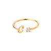 Ig Style Simple Style Letter Copper Plating Inlay Zircon 18k Gold Plated Open Ring