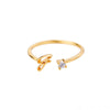 Ig Style Simple Style Letter Copper Plating Inlay Zircon 18k Gold Plated Open Ring