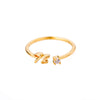 Ig Style Simple Style Letter Copper Plating Inlay Zircon 18k Gold Plated Open Ring