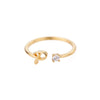 Ig Style Simple Style Letter Copper Plating Inlay Zircon 18k Gold Plated Open Ring