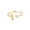 Ig Style Simple Style Letter Copper Plating Inlay Zircon 18k Gold Plated Open Ring