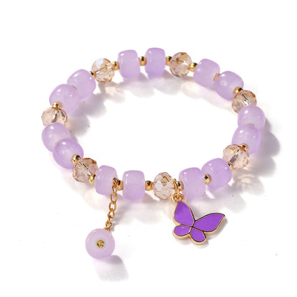 Cartoon Style Rhombus Butterfly Artificial Crystal Plating Kid'S Women'S Bracelets