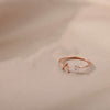 Ig Style Simple Style Letter Copper Plating Inlay Zircon 18k Gold Plated Open Ring