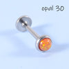 Simple Style Round Stainless Steel Artificial Gemstones Lip Stud Ear Studs In Bulk