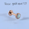 Simple Style Round Stainless Steel Artificial Gemstones Lip Stud Ear Studs In Bulk