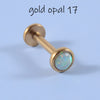 Simple Style Round Stainless Steel Artificial Gemstones Lip Stud Ear Studs In Bulk