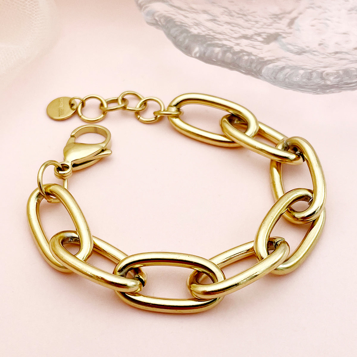 Simple Style Solid Color Stainless Steel Plating Gold Plated Bracelets