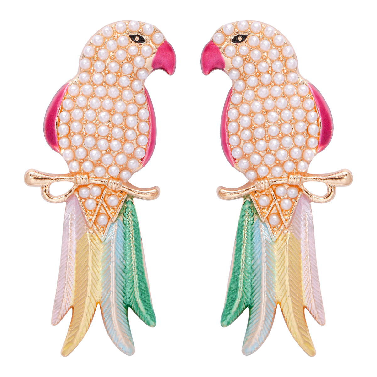 Streetwear Animal Bird Alloy Inlay Rhinestones Pearl Women's Ear Studs