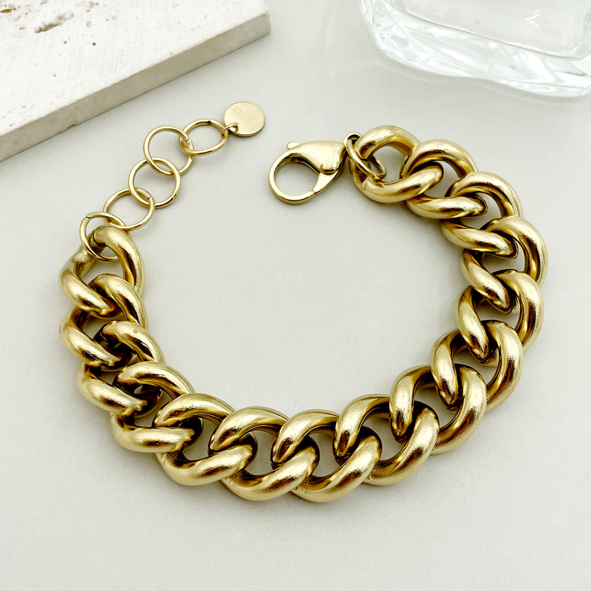 Lady Solid Color Stainless Steel Patchwork Plating Gold Plated Bracelets