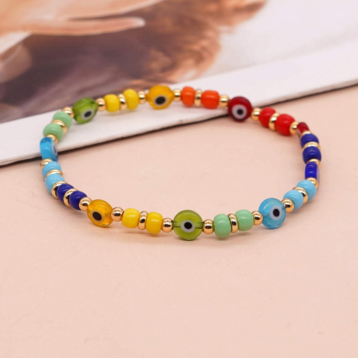 Casual Pentagram Letter Heart Shape Glass Glass Soft Clay Beaded Women's Bracelets