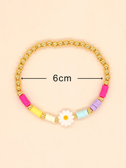 Casual Pentagram Letter Heart Shape Glass Glass Soft Clay Beaded Women's Bracelets