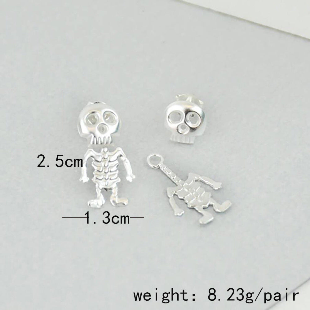 Hip-hop Skeleton Skull Alloy Plating Women's Ear Studs