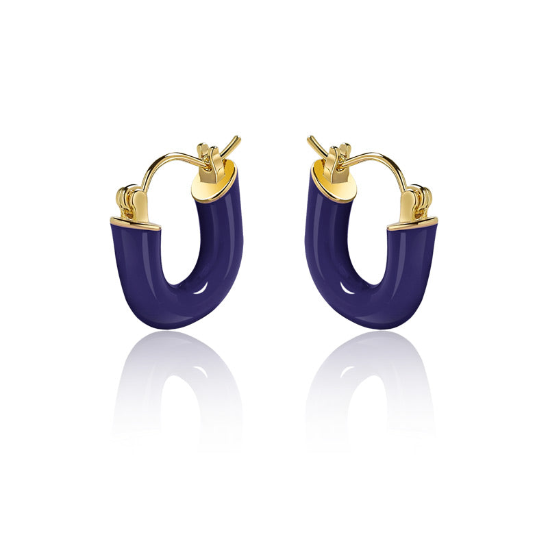 Retro Korean Style U Shape Alloy Enamel Women's Earrings