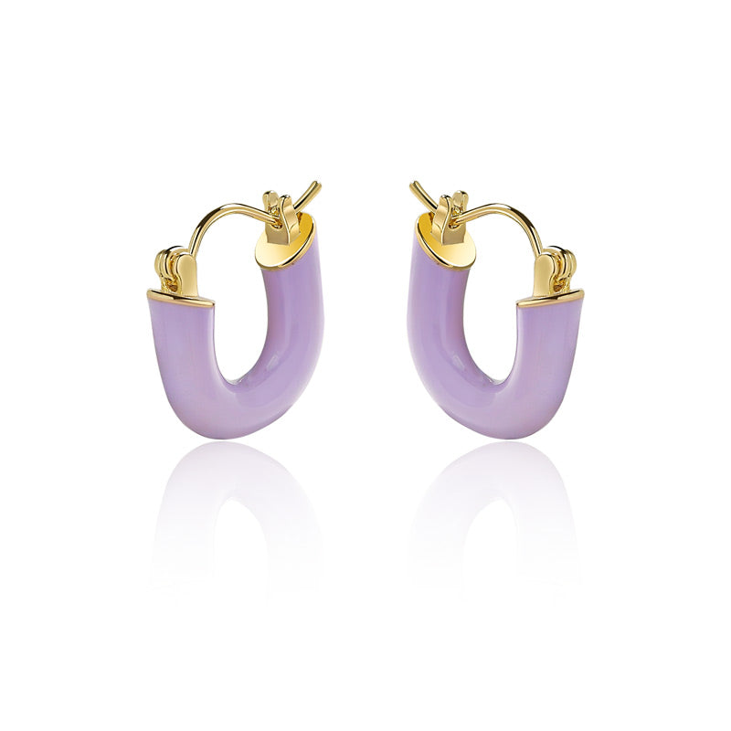 Retro Korean Style U Shape Alloy Enamel Women's Earrings