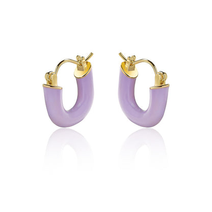 Retro Korean Style U Shape Alloy Enamel Women's Earrings