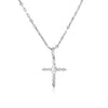 Classic Style Shiny Cross Heart Shape Copper Inlay Artificial Pearls Zircon Pendant Necklace