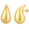 1 Pair Elegant U Shape Stripe Water Droplets Plating Stainless Steel 18k Gold Plated Ear Studs