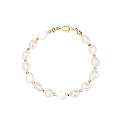 Simple Style Irregular Freshwater Pearl Plating 18k Gold Plated Bracelets