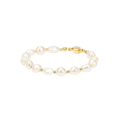 Simple Style Irregular Freshwater Pearl Plating 18k Gold Plated Bracelets