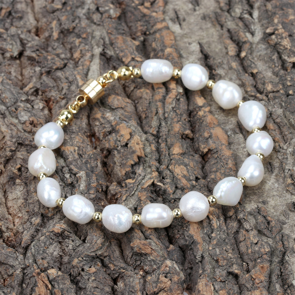 Simple Style Irregular Freshwater Pearl Plating 18k Gold Plated Bracelets