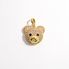 Elegant Cute Shiny Animal Little Bear Copper 18k Gold Plated Zircon Pendants Necklace Pendant In Bulk