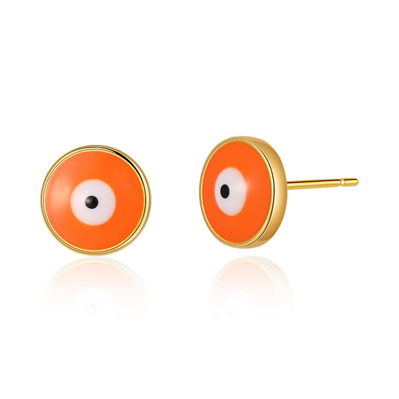 1 Pair Simple Style Eye Plating Copper 18k Gold Plated Ear Studs