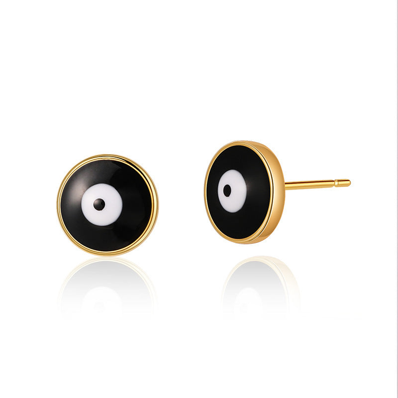 1 Pair Simple Style Eye Plating Copper 18k Gold Plated Ear Studs