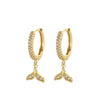 1 Pair Ig Style Commute Fish Tail Plating Inlay Copper Zircon Gold Plated Silver Plated Drop Earrings