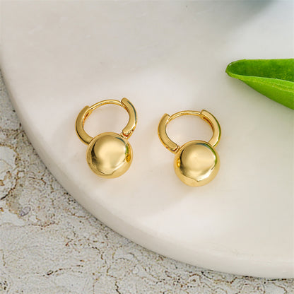 1 Pair Streetwear Round Plating Inlay Copper Zircon Gold Plated Hoop Earrings Drop Earrings Ear Studs