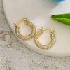 1 Pair Streetwear Round Plating Inlay Copper Zircon Gold Plated Hoop Earrings Drop Earrings Ear Studs