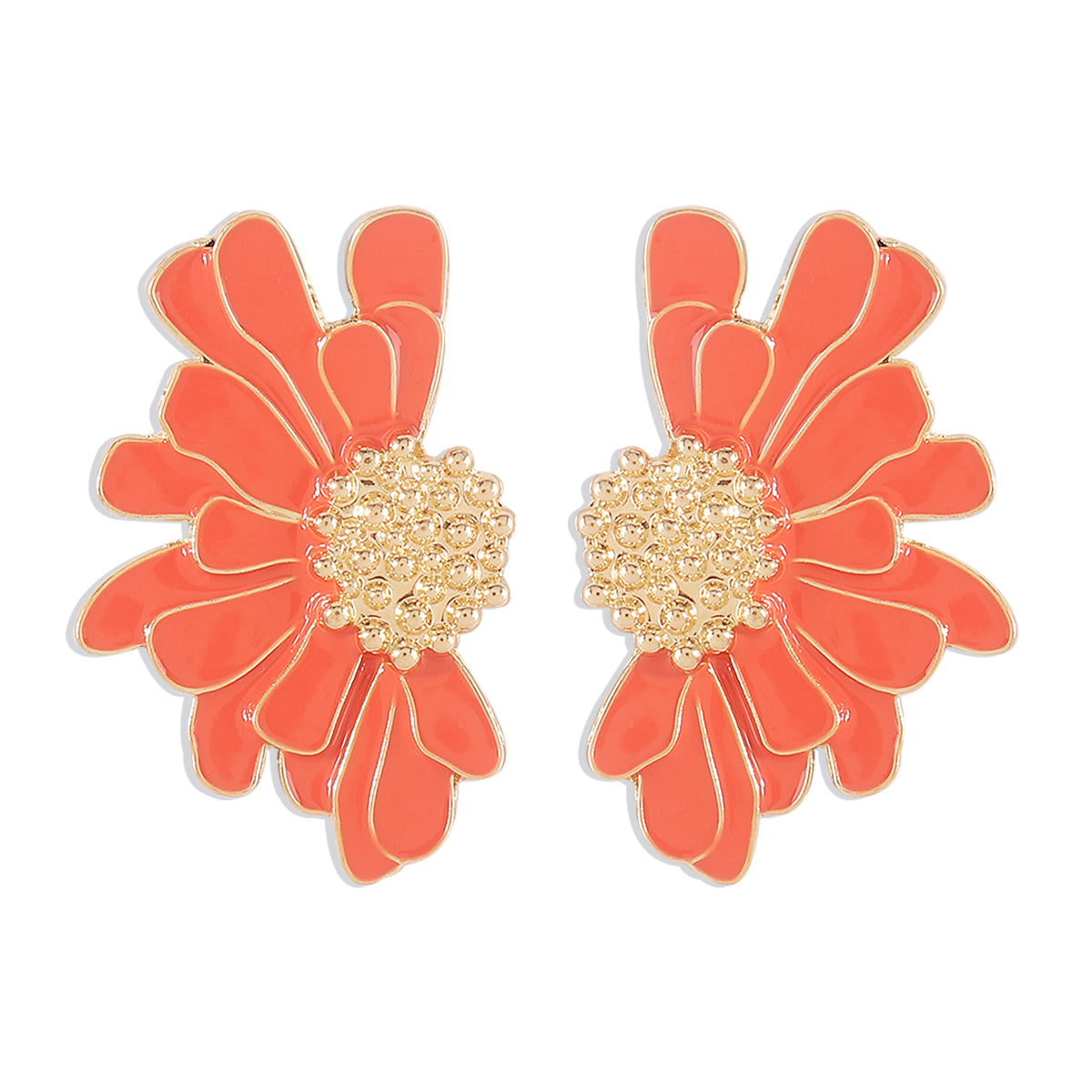 Elegant Vintage Style Sweet Flower Alloy Enamel Women'S Ear Studs