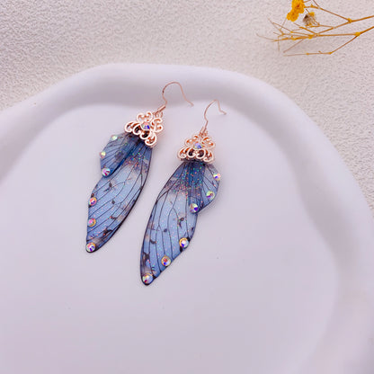 Sweet Leaf Copper Rhinestones Drop Earrings 1 Pair