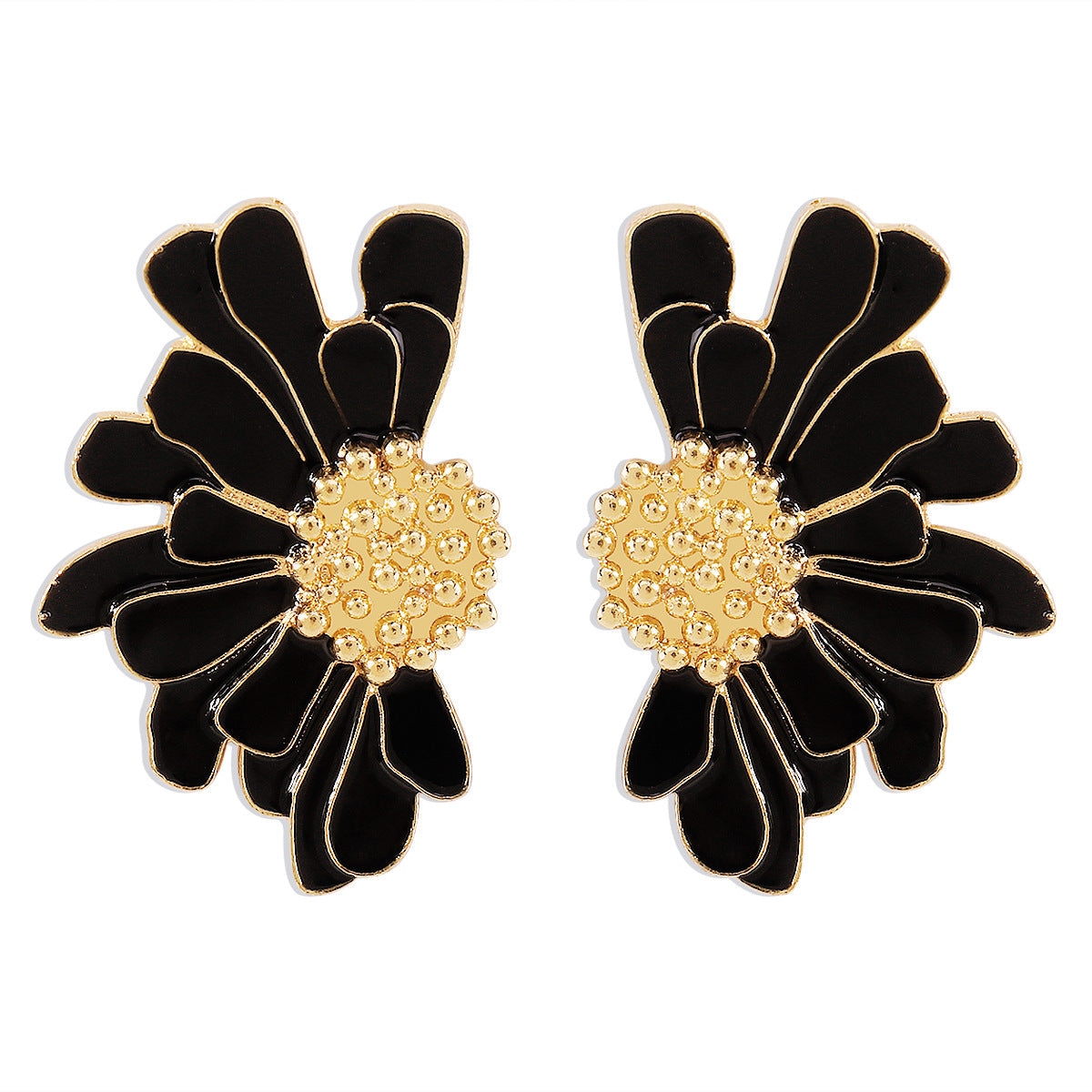 Elegant Vintage Style Sweet Flower Alloy Enamel Women'S Ear Studs